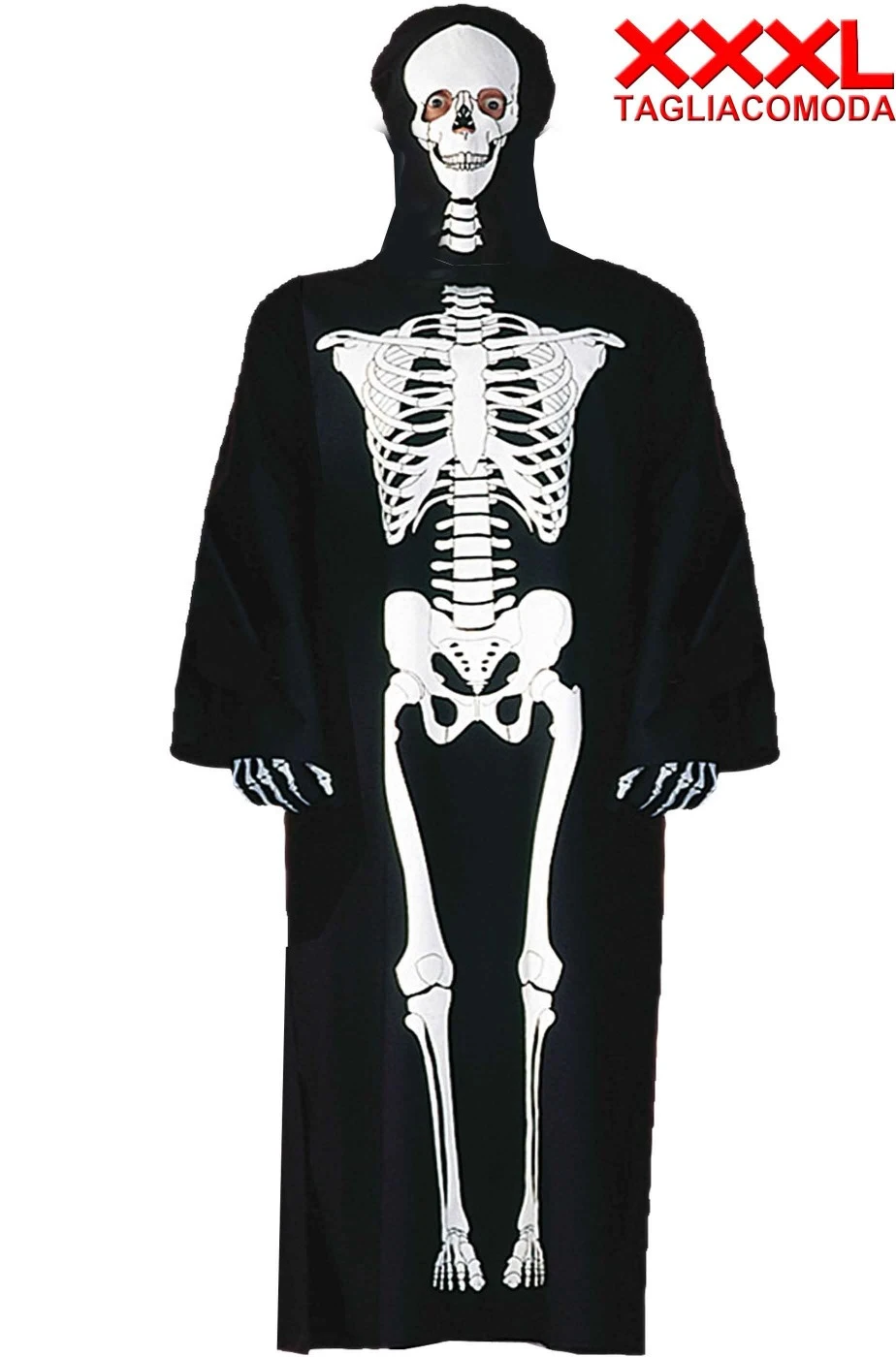 Costume Uomo Scheletro Taglia Comoda Forte