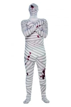 Costume Halloween Da Mummia Adulto Tuta 2nd Skin Aderente