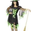 Smiffys Costume Donna Strega Classico Nero E Verde
