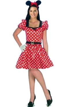 Smiffys Costume Minnie O Topolina Adulta Rosso Pois Bianchi