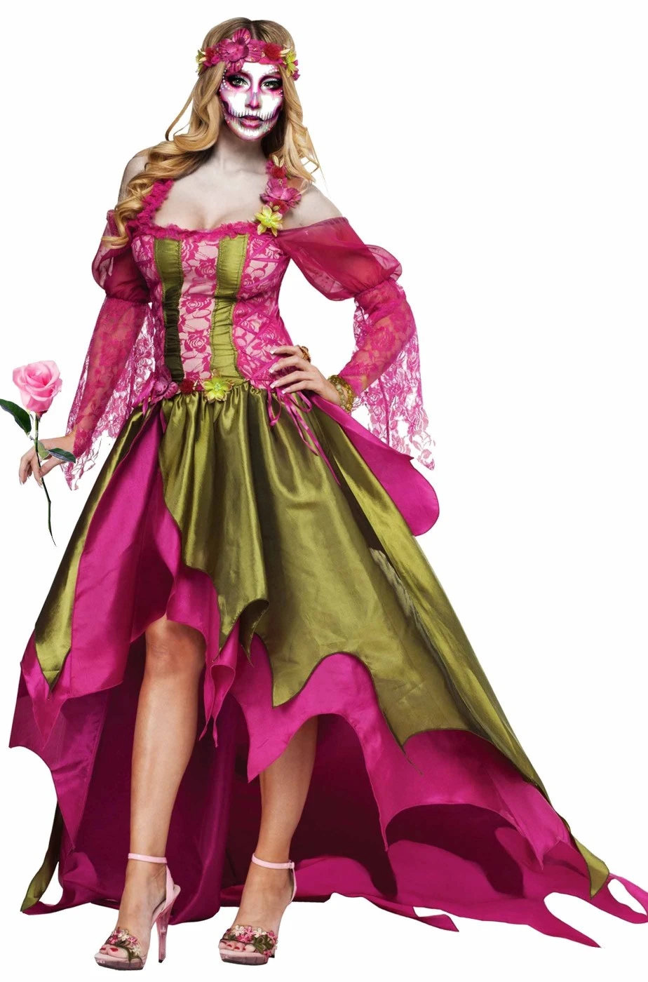 Costume Novia Rosa Dia De Los Muertos