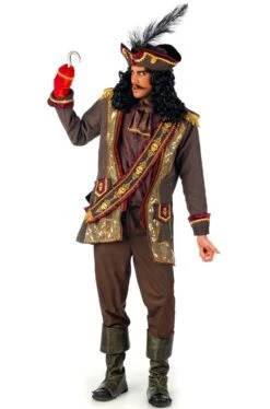 Costume Pirata Capitan Uncino Teatrale Extra Lusso Rifinitissimo