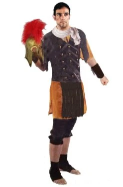 Costume Uomo Antico Soldato Romano Con Polsiere E Cavigliere