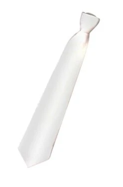 Cravatta Finta Con Elastico In Satin (lame') Bianca