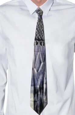 Cravatta Grigia A Losanghe Anni 70 Futurismo Larga