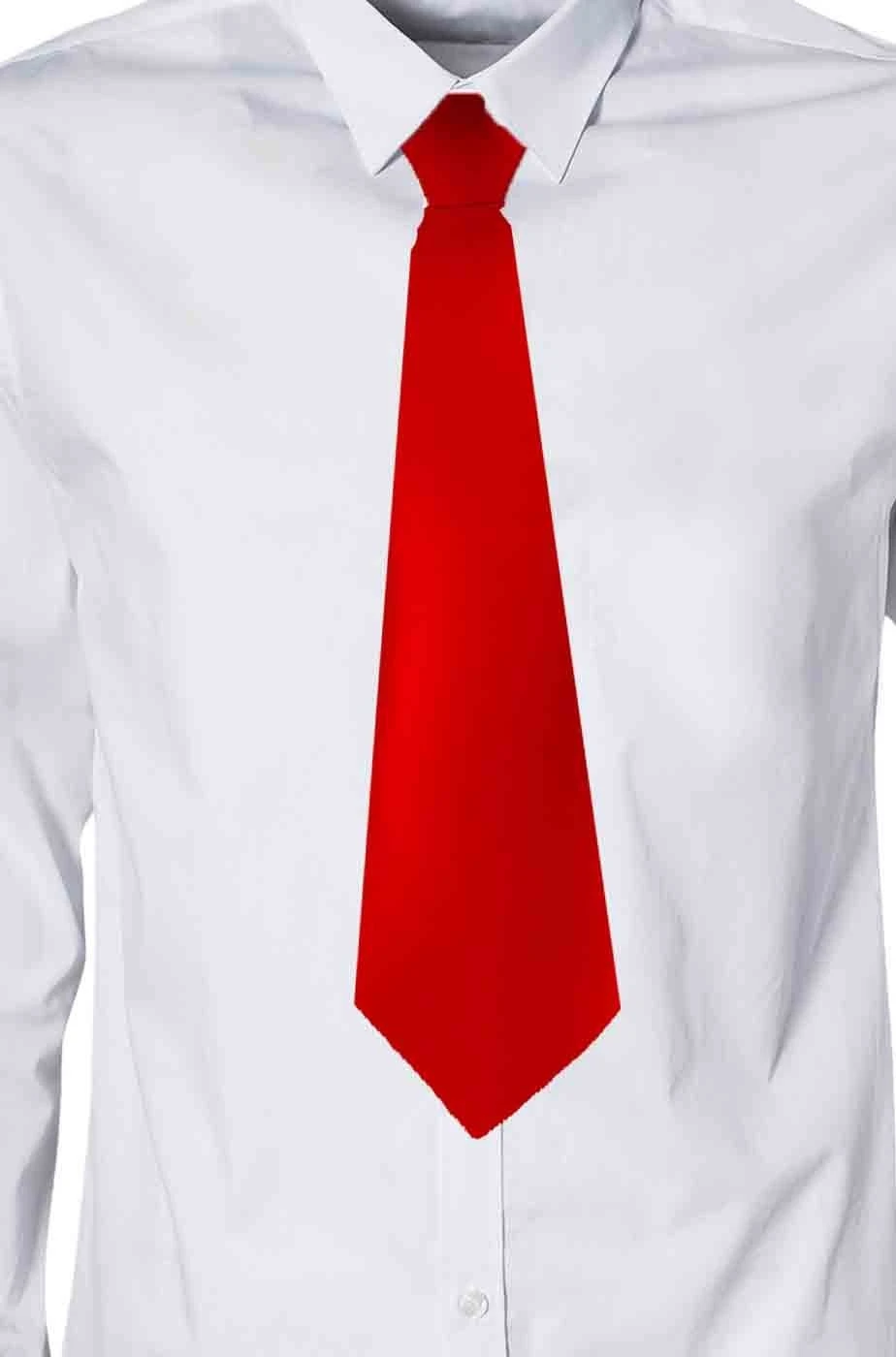 Cravatta Rossa Larga Preannodata Con Elastico Di Raso