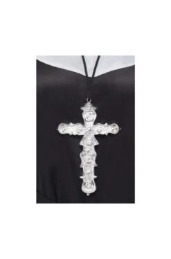Smiffys Croce Decorata Color Argento Di Plastica Effetto Metallo
