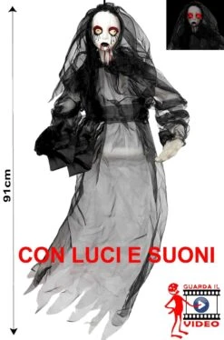 Allestimento Decorazione Halloween Da Appendere Sposa Cadavere Con Luci E Suoni