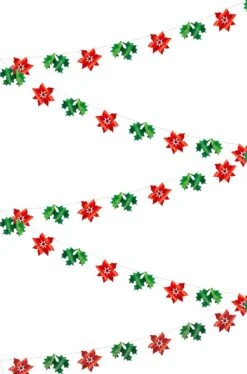 AMSCAN Decorazione Natalizia O Festone A Stella Di Natale Rosse 30 Metri