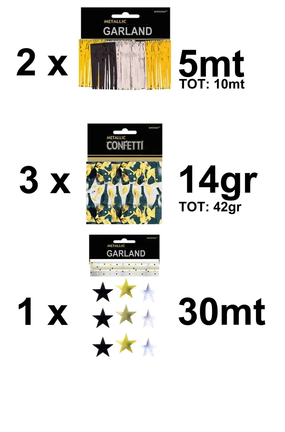 AMSCAN Decorazioni Party A Tema Hollywood Disco Oro E Argento Pacchetto - immagine 2
