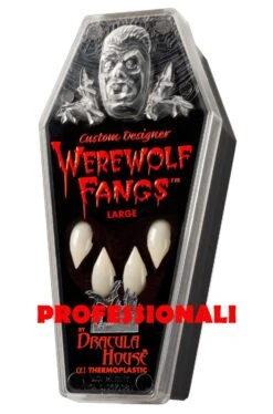 Denti Canini Vampiro O Licantropo Alta Qualita' Dracula Fangs DOPPIA COPPIA