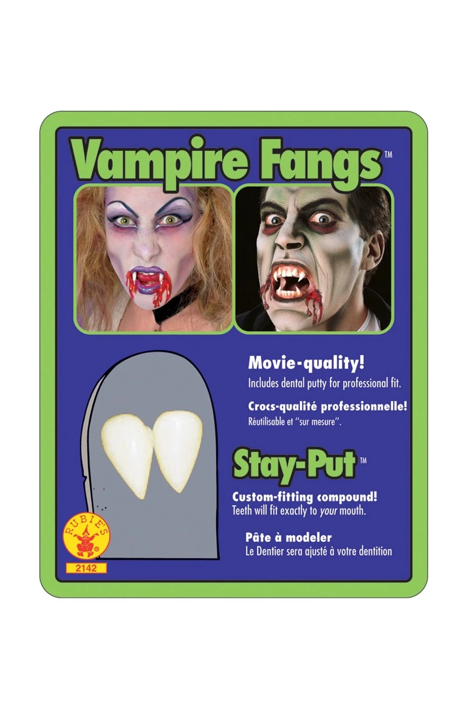 Denti Vampiro Canini Classici Bianchi - immagine 2