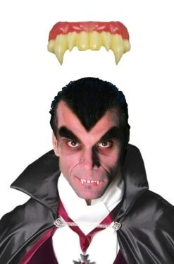 Dentiera Rigida Da Vampiro Con Doppi Canini