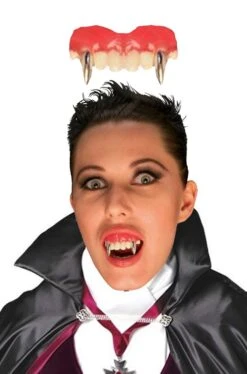 Dentiera Rigida Vampiro Con Canini Argento