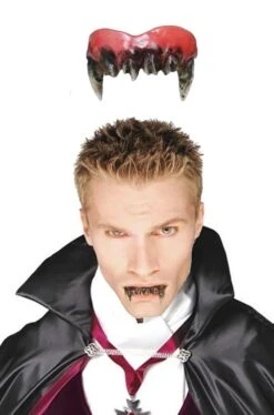 Dentiera Rigida Vampiro Nera Solo Parte Sopra Con Bicomponente