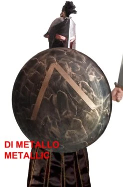 Elmo E Scudo Grande Di Metallo Di Leonida Guerriero Spartano Dei 300