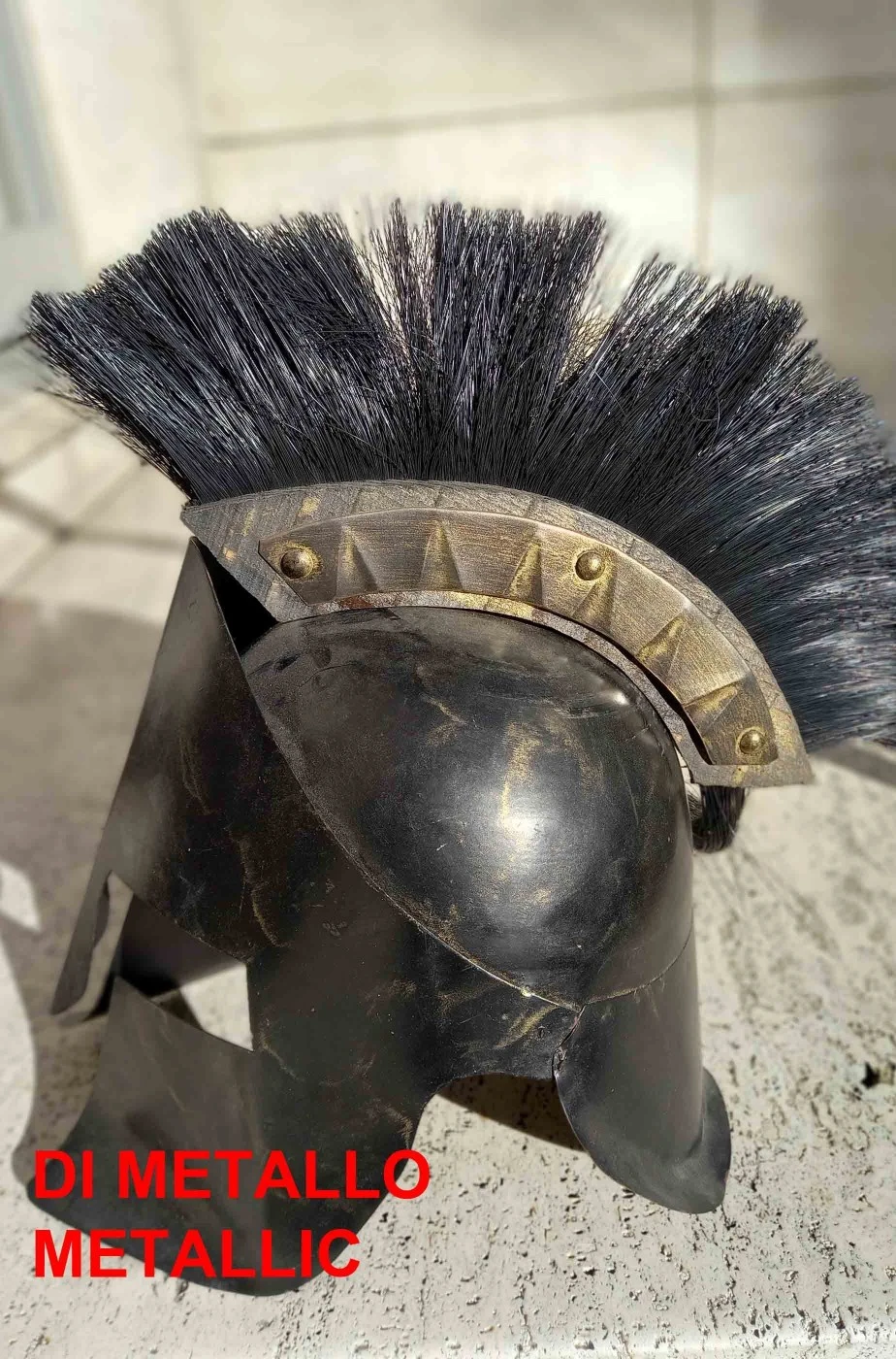 Elmo E Scudo Grande Di Metallo Di Leonida Guerriero Spartano Dei 300 - immagine 5