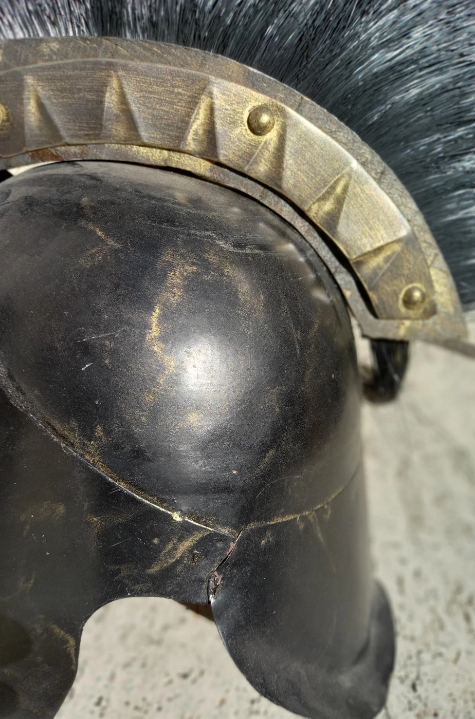 Elmo E Scudo Grande Di Metallo Di Leonida Guerriero Spartano Dei 300 - immagine 7