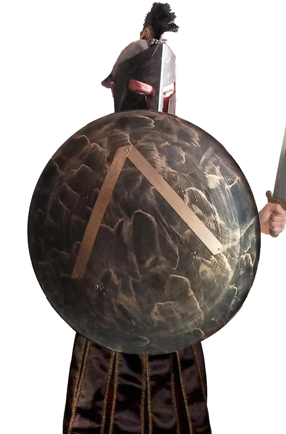 Elmo E Scudo Grande Di Metallo Di Leonida Guerriero Spartano Dei 300 - immagine 10