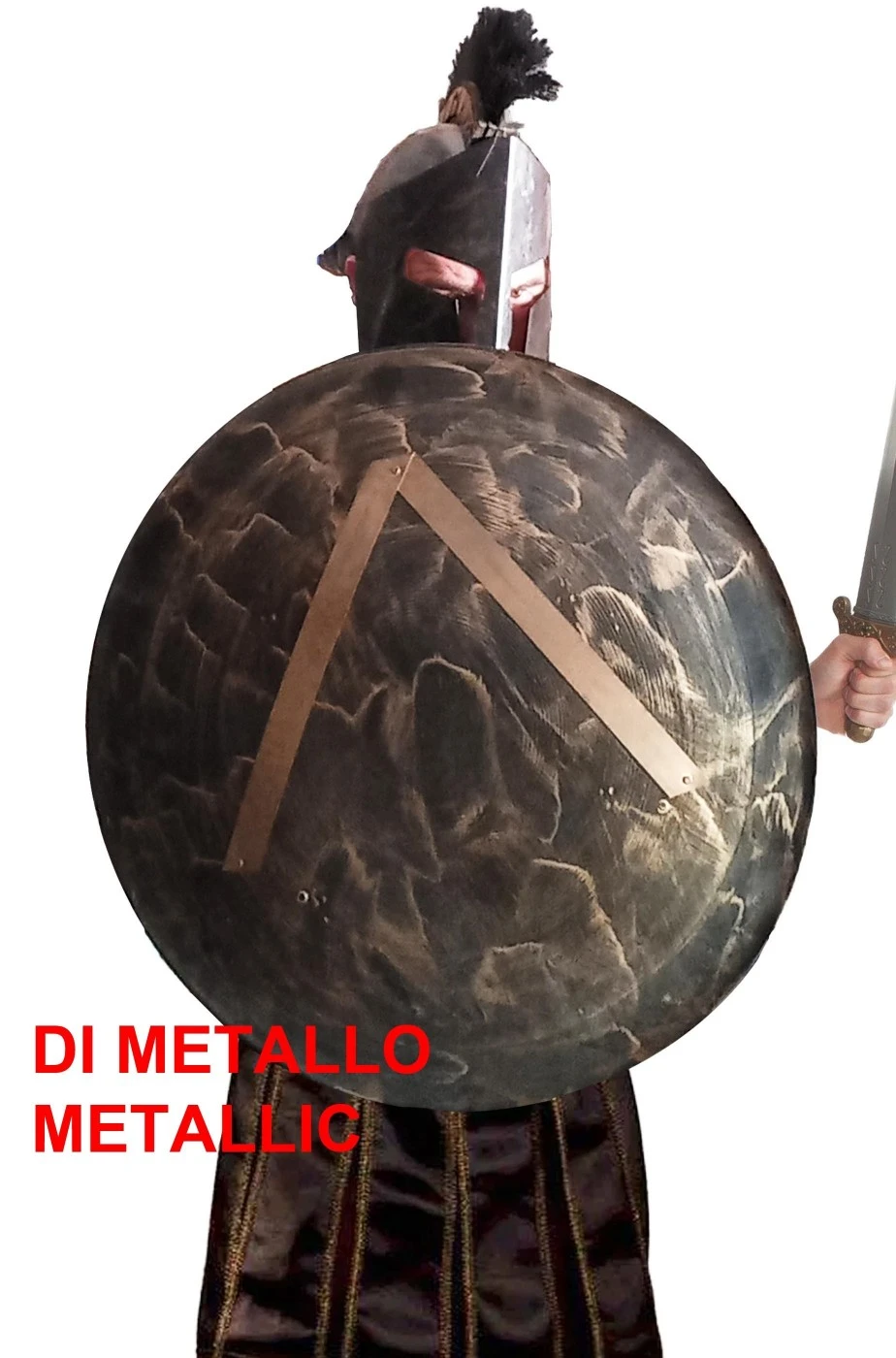 Elmo E Scudo Grande Di Metallo Di Leonida Guerriero Spartano Dei 300