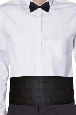 Fascia Da Vita A Fusciacca E Cravattino Papillon Per Smoking Di Raso Nero