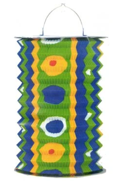 Festone Decorativo Lampioncino Cinese In Carta 28cm Verde E Blu