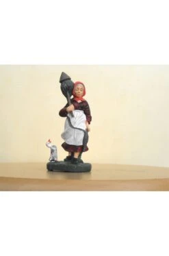 Figurina Presepe In Plastica (cm 10) Cardatrice Con Lana, Gomitolo E Oca