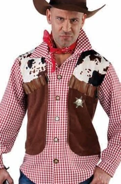 Gilet Cowboy Pezzato Con Frange Taglia 48