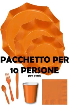 Halloween Party Arancio Pacchetto Risparmio Piatti E Bicchieri Di Carta 10 Persone