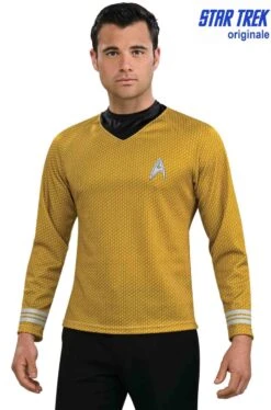 Star Trek Maglia Capitano James Tiberius Kirk Con Stampa A Nido D'ape