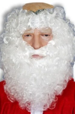 Set Maschera Di Babbo Natale Realistica Con Maschera Barba E Parrucca