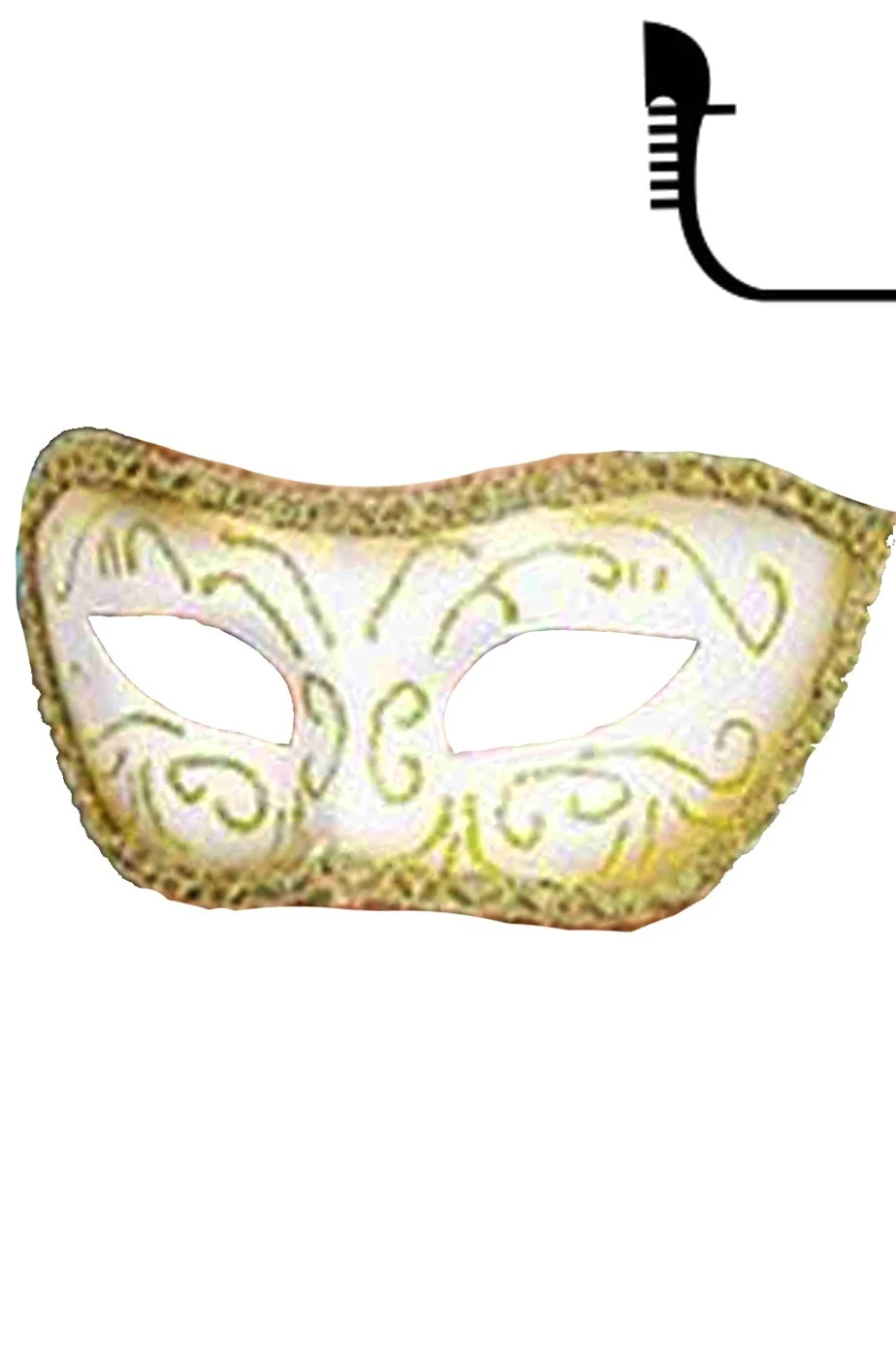 Maschera Carnevale Stile Veneziano Con Bordature Color Oro - immagine 2