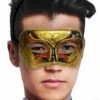Maschera Carnevale Lusso In Stile Veneziano Oro E Rosso