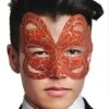 Maschera Stile Veneziano A Farfalla Arancione