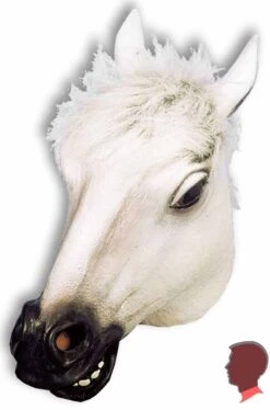 Maschera Da Cavallo Bianco In Lattice A Tutta Testa Con Criniera