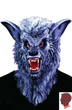 Maschera Da Lupo Grigio In Vinile Con Pelo