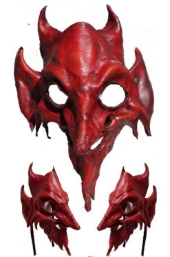 Maschera Diavolo Satana Belzebu' In Cuoio Realizzata A Mano