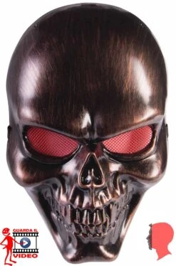 Maschera Teschio Nero Bronzo Frontale