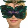 Maschera Stile Veneziano Con Piume A Dominante Verde