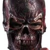 Maschera Da Teschio Grigio Metallizzato Con Venature Rosse Stile Terminator