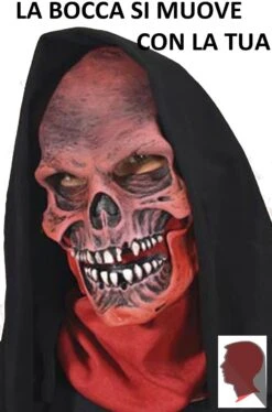 Maschera Teschio Rosso Qualità Professionale.