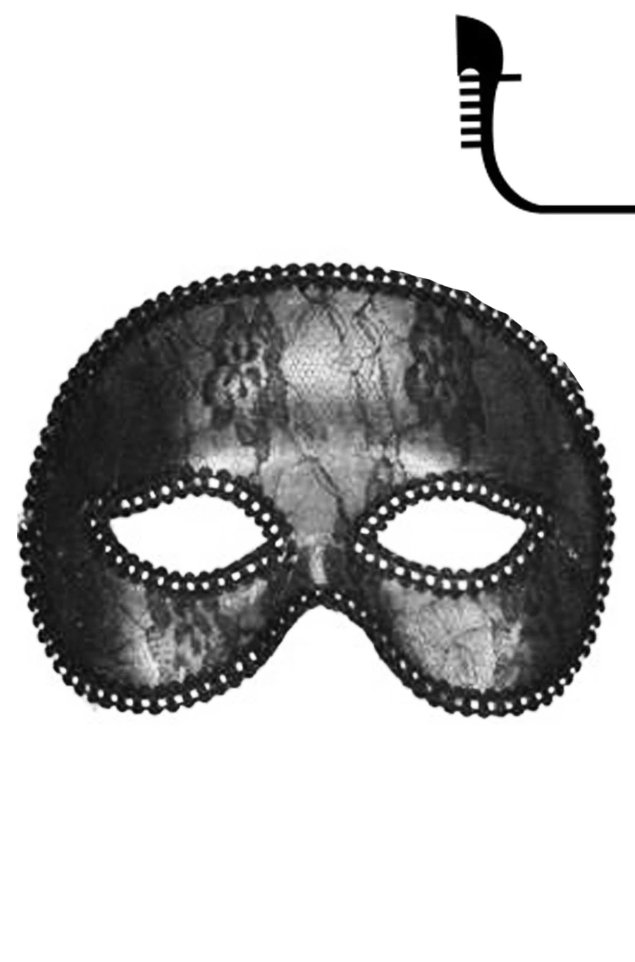 Maschera Carnevale Stile Veneziano Mezzo Viso Grigia - immagine 2