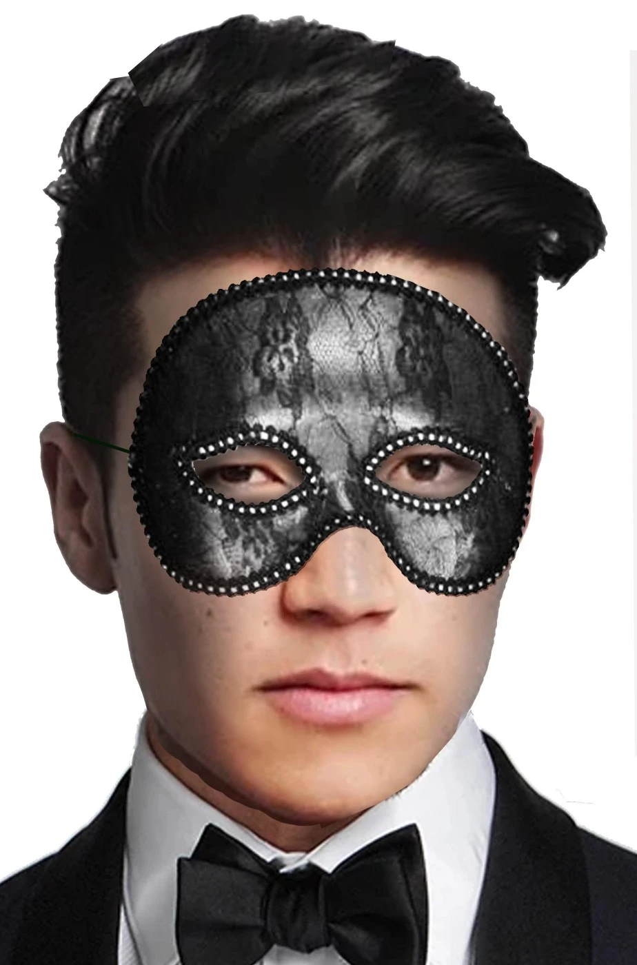 Maschera Carnevale Stile Veneziano Mezzo Viso Grigia