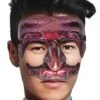 Maschera Stile Carnevale Veneziano In Plastica Rosa Scuro Mezzo Viso Lucida