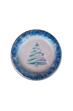 Natale Party Azzurro E Verde Piatti In Carta 10pzx18cm