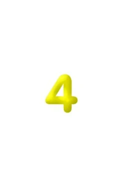Numero Gonfiabile N 4 Per Compleanno Giallo