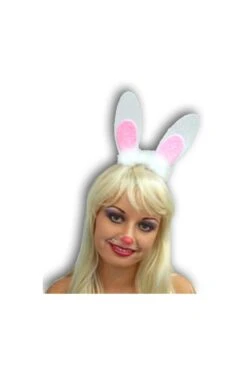 Orecchie Da Coniglio Bianche Interno Rosa Con Brillantini