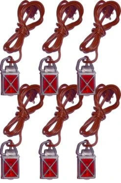 Pacchetto Di Sei Lanterne Rosse Lanternine Per Presepe O Diorami