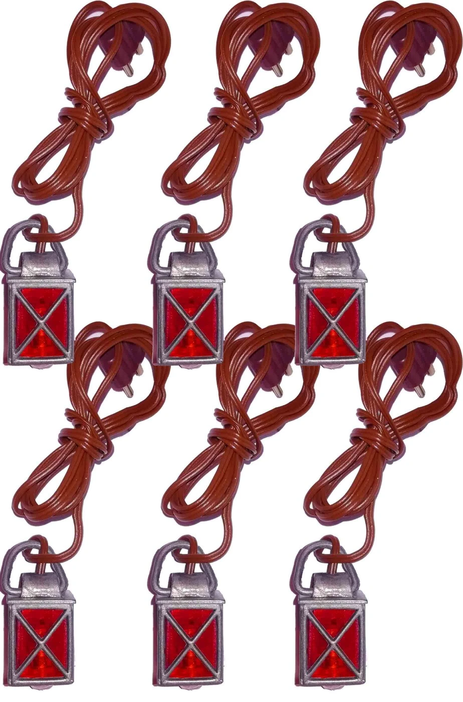 Pacchetto Di Sei Lanterne Rosse Lanternine Per Presepe O Diorami