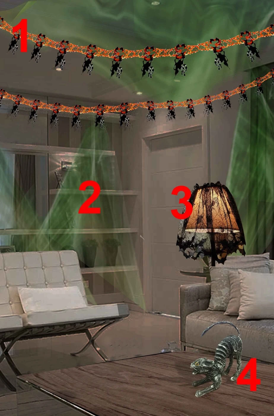 Pacchetto Risparmio Casa Decorazioni Halloween I Gatti Neri